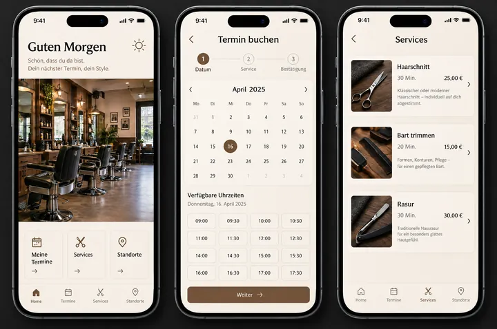 Booking-App — Konzeptstudie auf dem Gerät